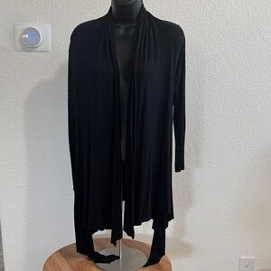 Herika Black Open Front Cardigan | Long Duster | Size S/P